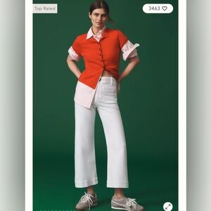 Anthropologie White Wide-Leg Flare Jeans - Colette style